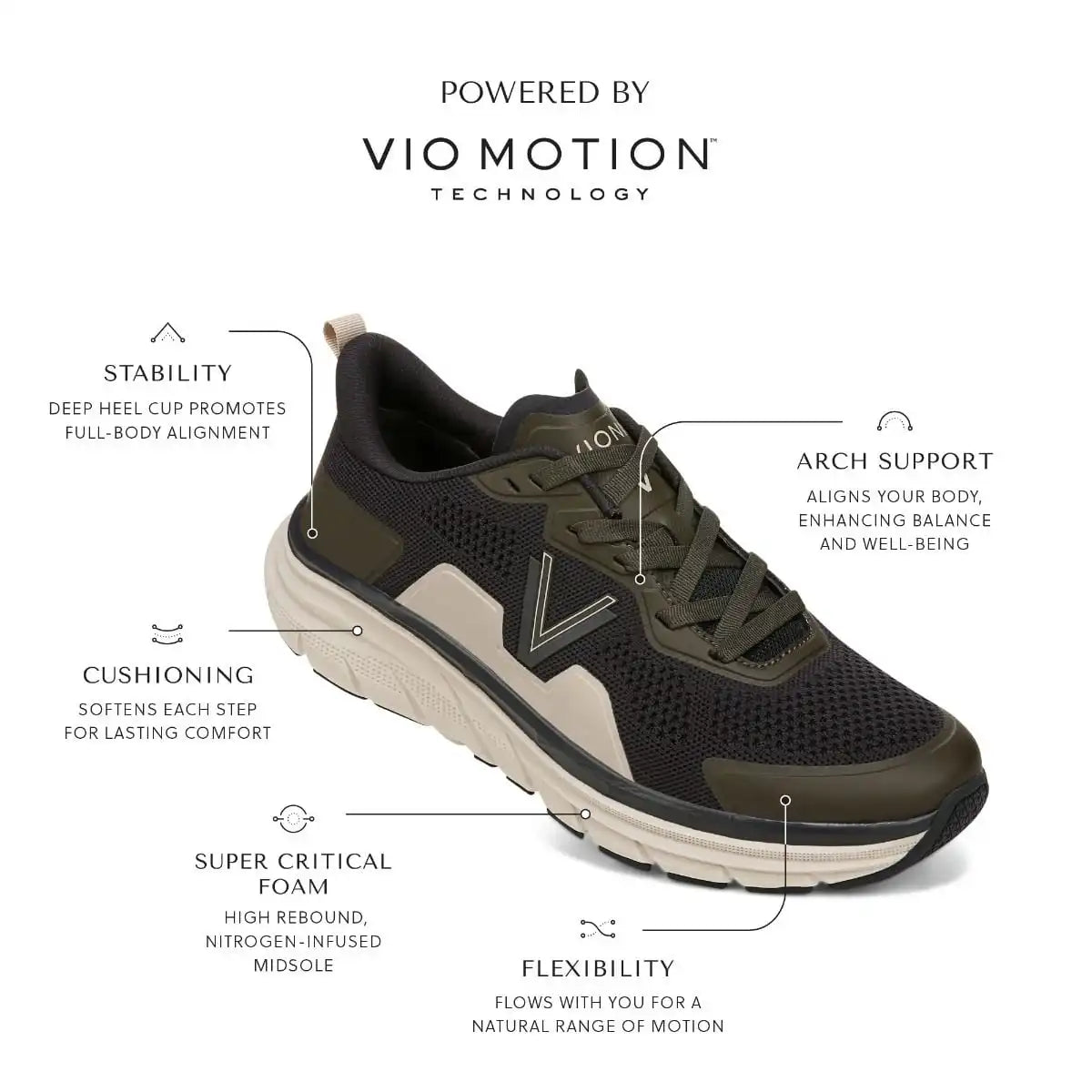 Men's Walk Max Lace Up Sneaker Phantom Grey Dark Khaki