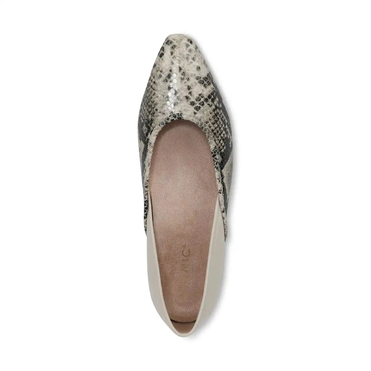 Gracia Ballet Flat Cream Snake Print Leather