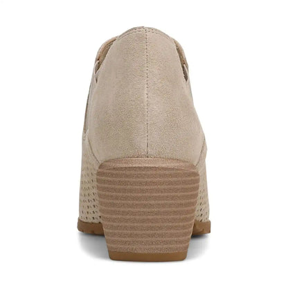Bethany Perf Heeled Ankle Boot Lucid Beige Suede