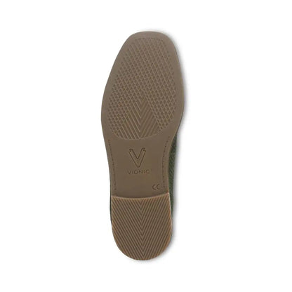 Caroll 2.0 Ballet Flat Olive Moss Snake Embossed Nubuck