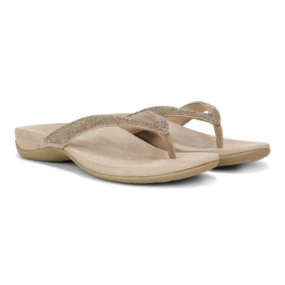 Dillon Shine Toe Post Sandal Champagne