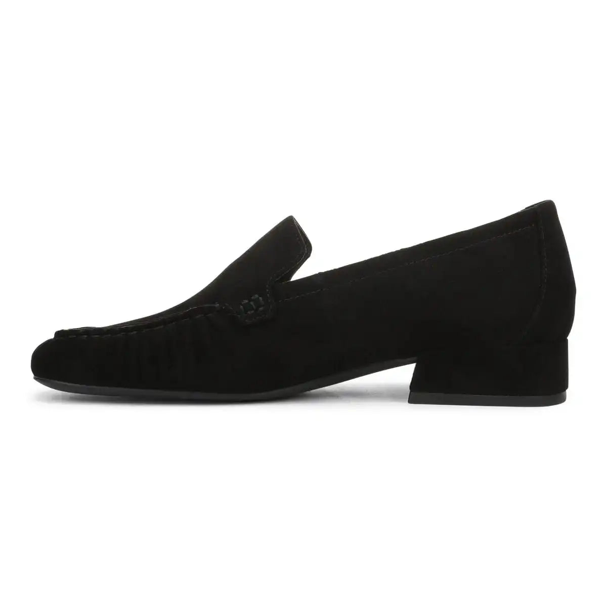 Pilar Heeled Loafer Black Suede