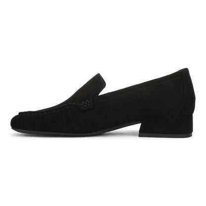 Pilar Heeled Loafer Black Suede