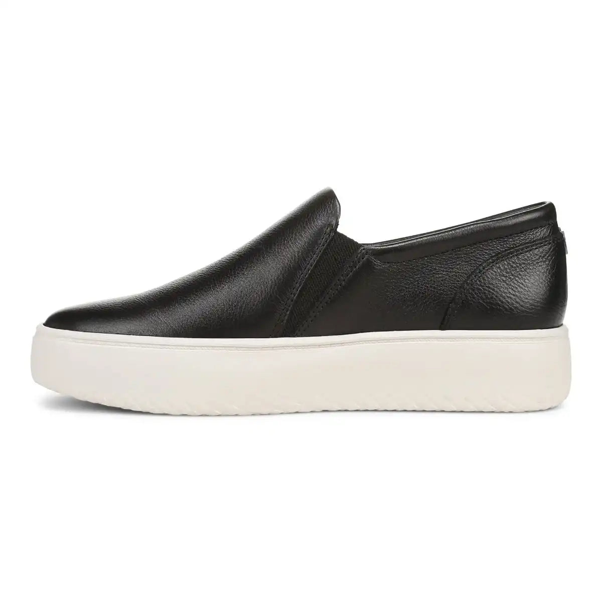 Ellen Platform Slip On Sneaker Black Leather