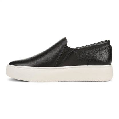 Ellen Platform Slip On Sneaker Black Leather