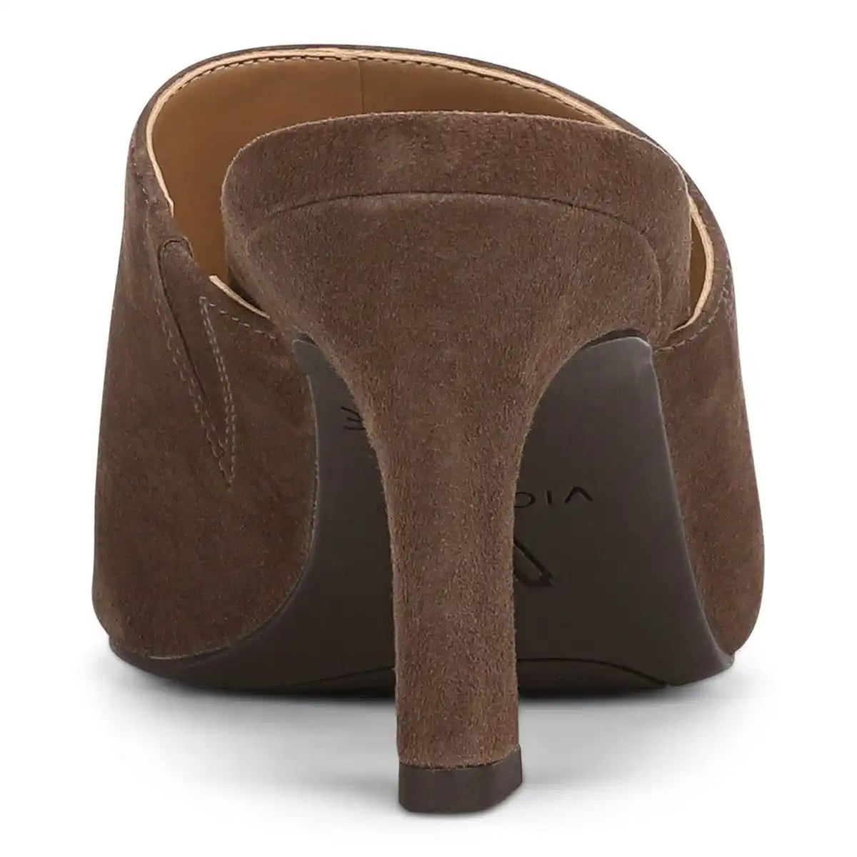 Charlie Heeled Slide Sandal Driftwood Suede