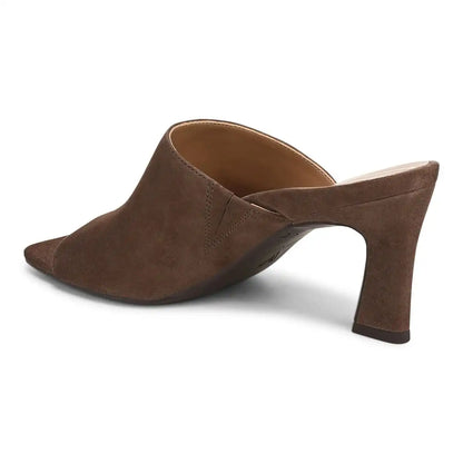 Charlie Heeled Slide Sandal Driftwood Suede