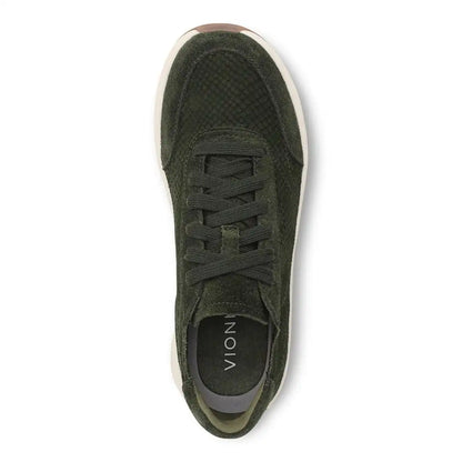 Uptown Sneaker Olive Moss Snake Embossed Nubuck