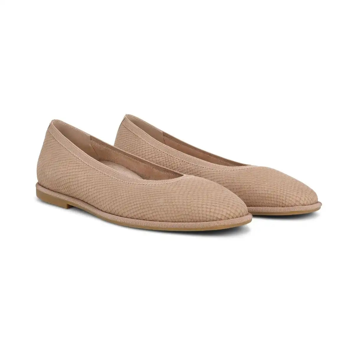Caroll 2.0 Ballet Flat Desert Sand Snake Embossed Nubuck