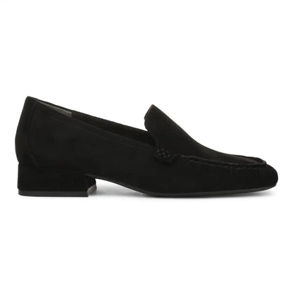 Pilar Heeled Loafer Black Suede