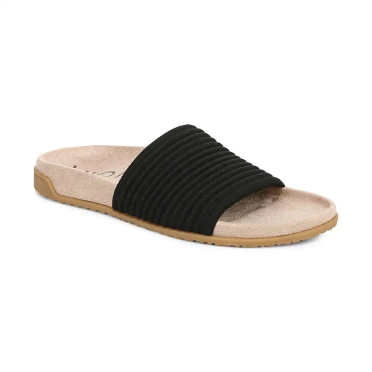 Evie Knit Slide Sandal Black