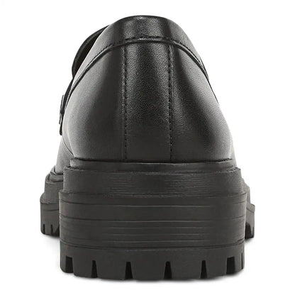 Georgia Lug Sole Loafer Black Leather