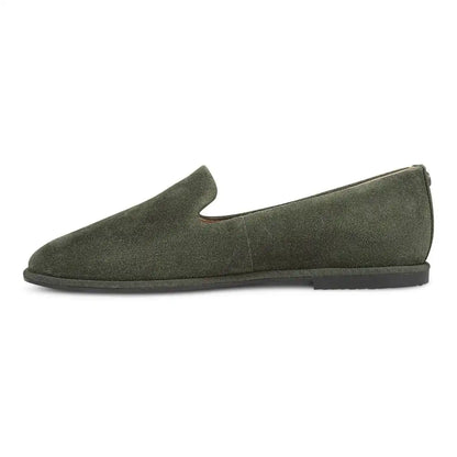 Willa 2.0 Slip on Flat Olive Moss Suede