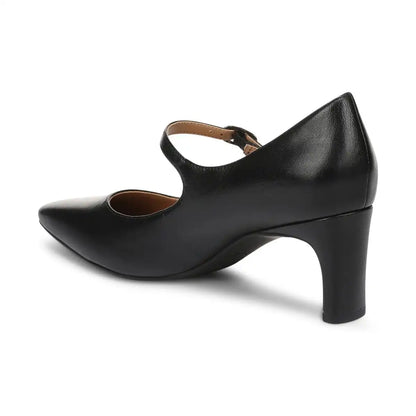 Samira Mary Jane Dress Heel Black Leather