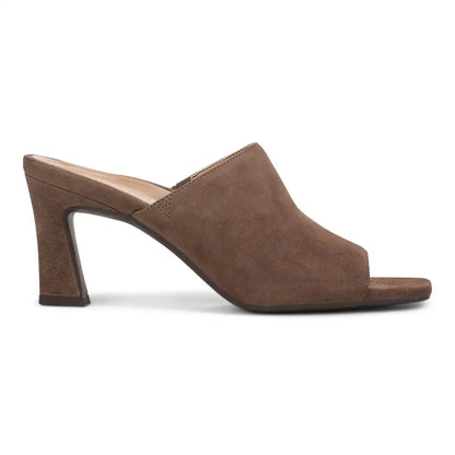 Charlie Heeled Slide Sandal Driftwood Suede