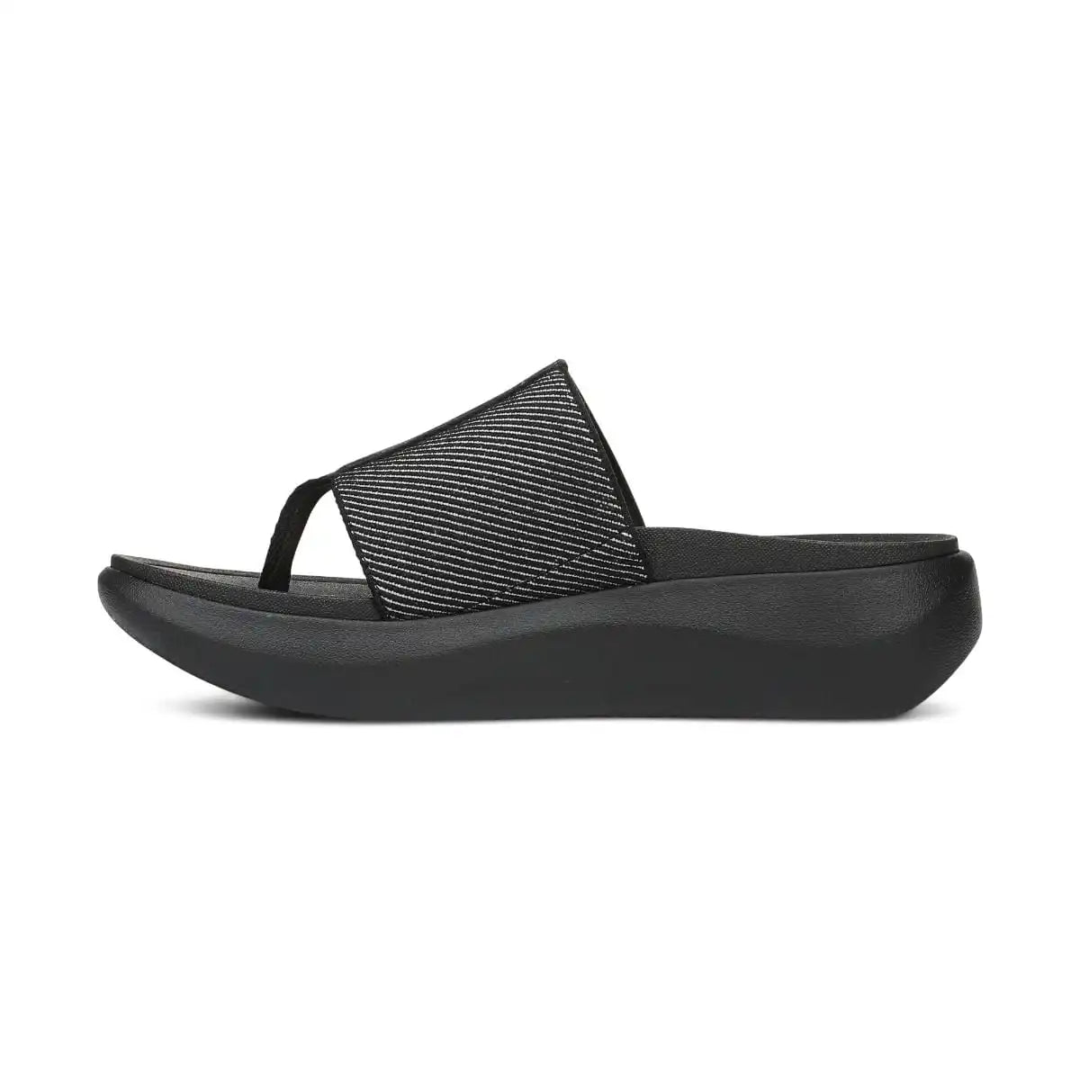 Beach Aqua Platform Toe Post Sandal Black