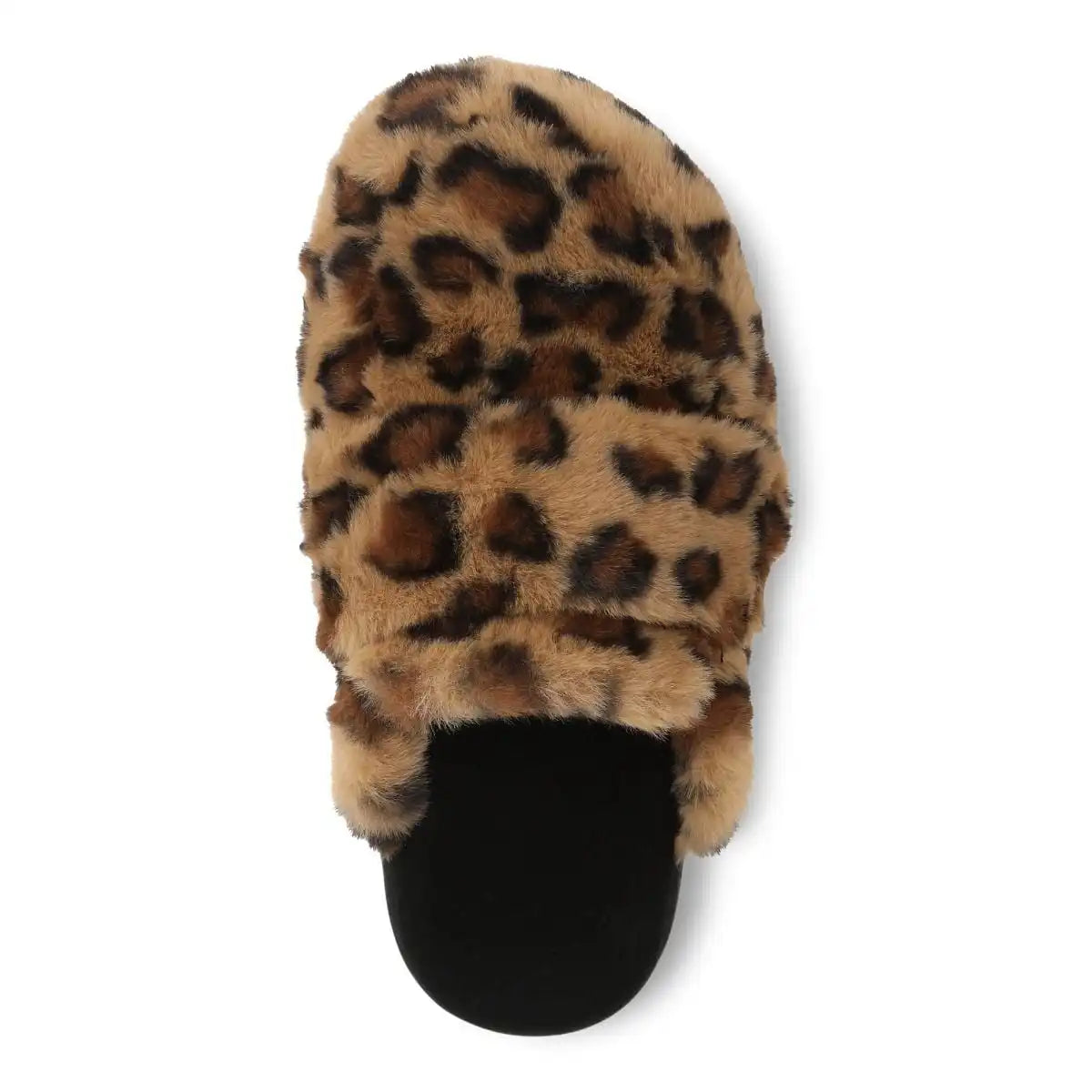 Gemma II Mule Slippers Brown Leopard Print Fur