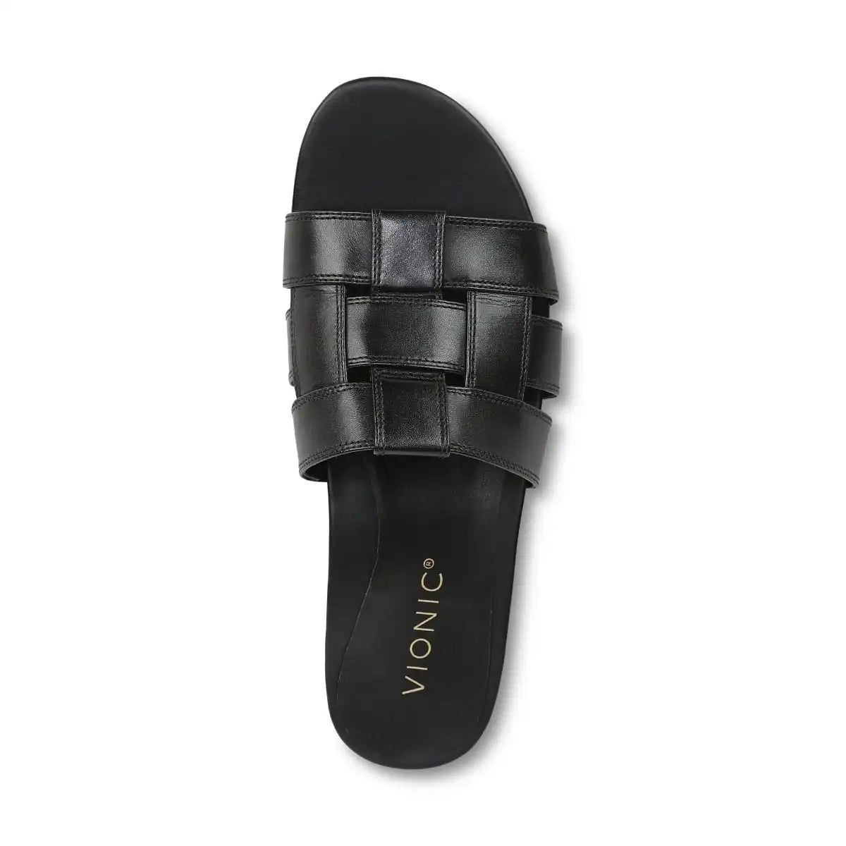 Glendora Slide Sandal Black Leather