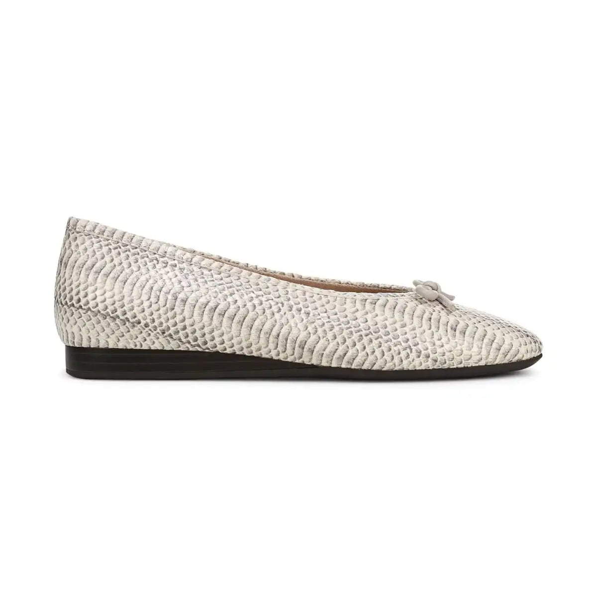 Larissa Wedge Flat Ivory Python Print Leather