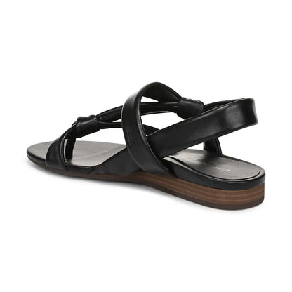 Geneva Strappy Toe Post Sandal Black Leather