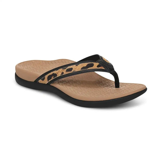 Tide 2.0 Toe Post Sandal Black Leopard Print Suede