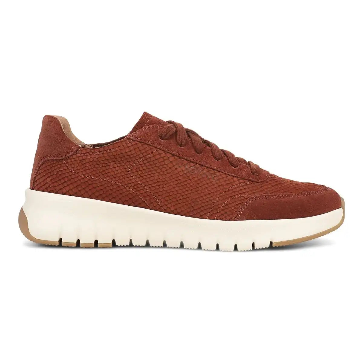 Uptown Sneaker Baked Clay Snake Embossed Nubuck