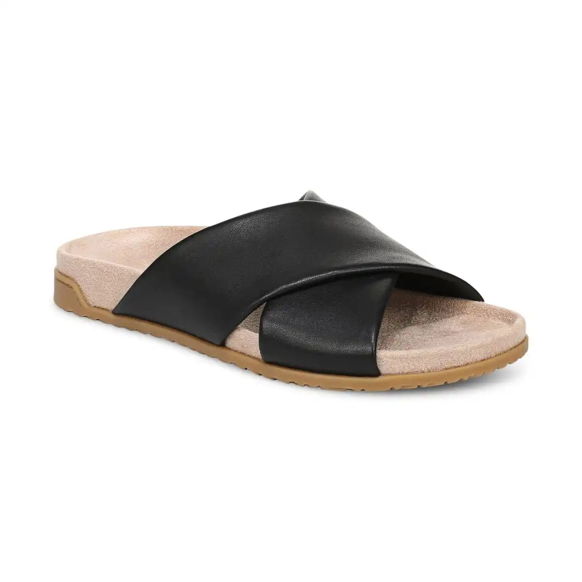 Etna Slide Sandal Black Leather