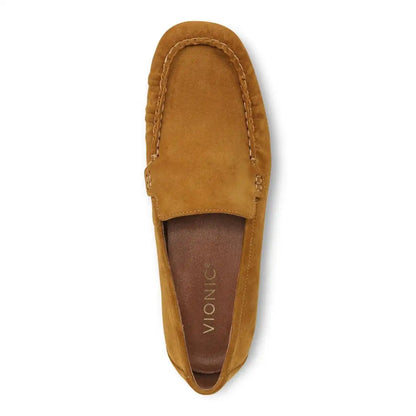 Pilar Heeled Loafer Golden Brown Suede