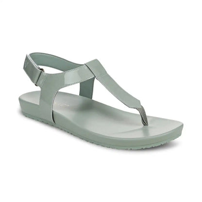 Palisades Toe Post Ankle Strap Sandal Iceberg Green Patent