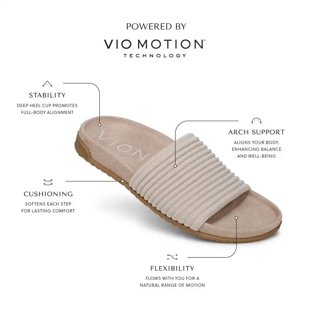 Evie Knit Slide Sandal Cream