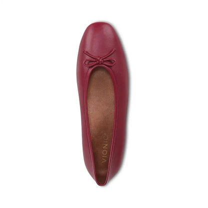 Larissa Wedge Flat Tibetan Red Leather