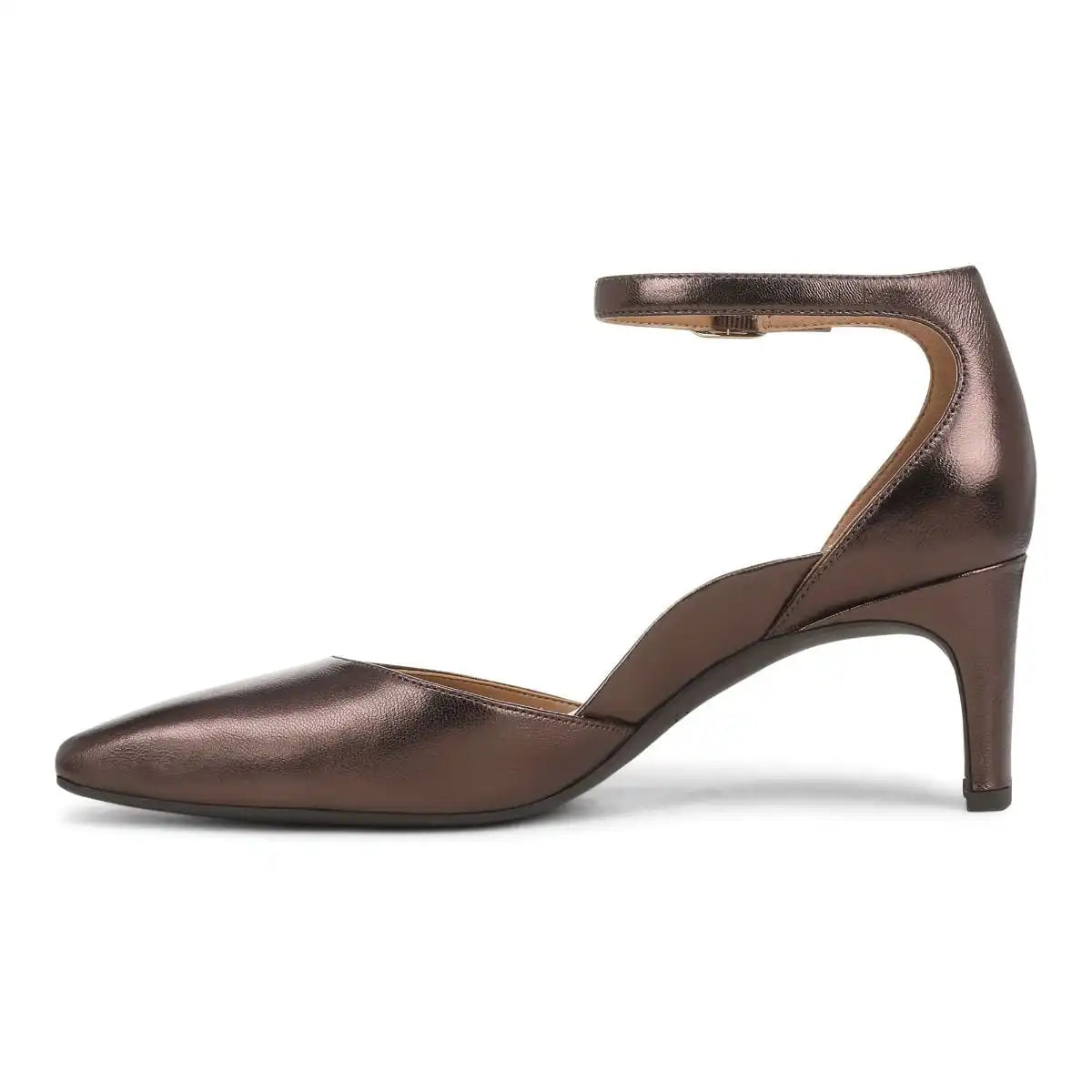 Scarlett Dress Heel Brown Metallic Leather