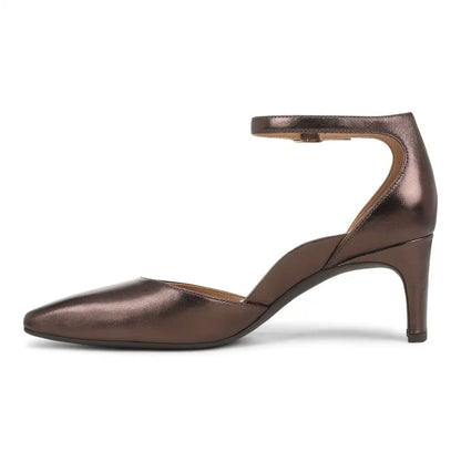 Scarlett Dress Heel Brown Metallic Leather