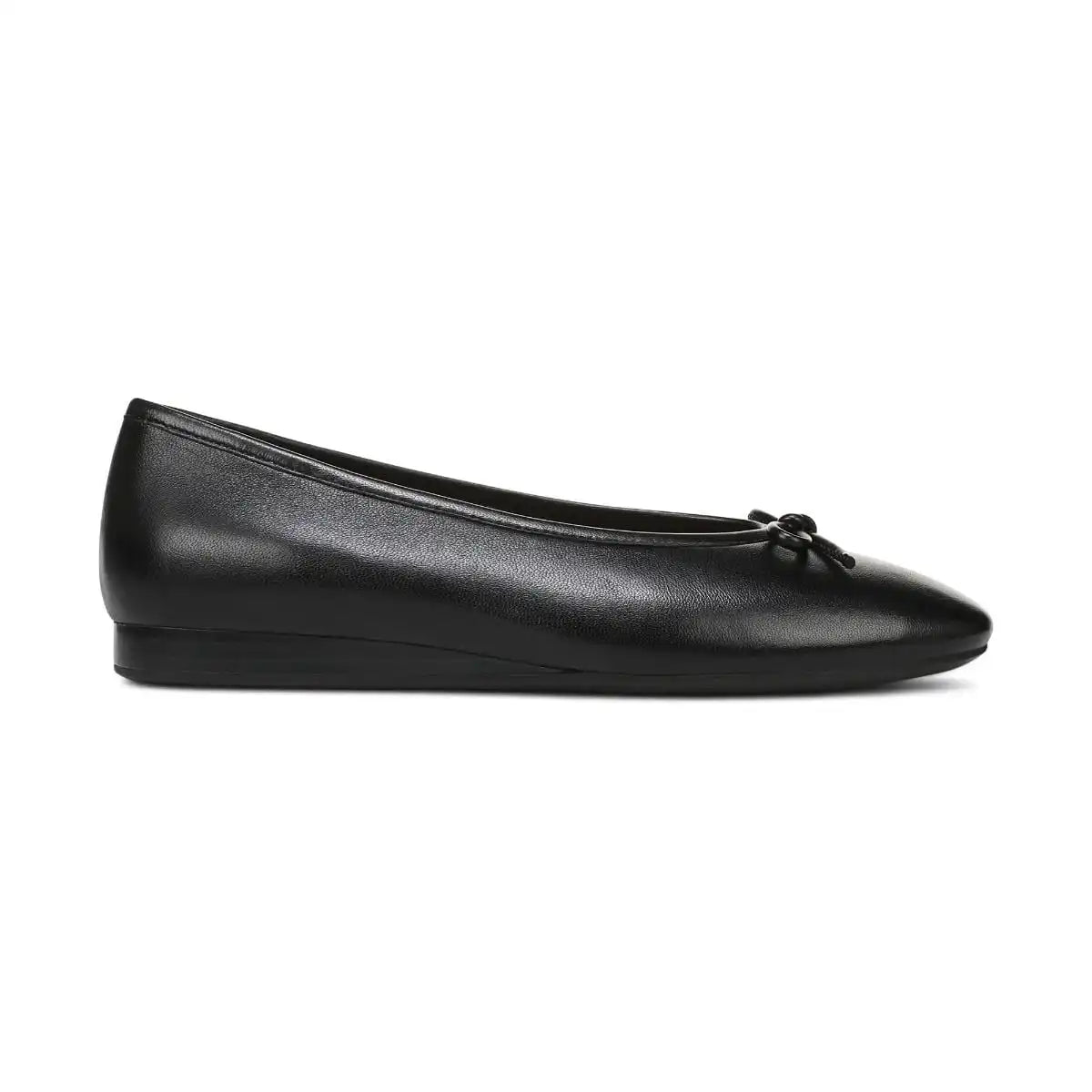 Larissa Wedge Flat Black Leather
