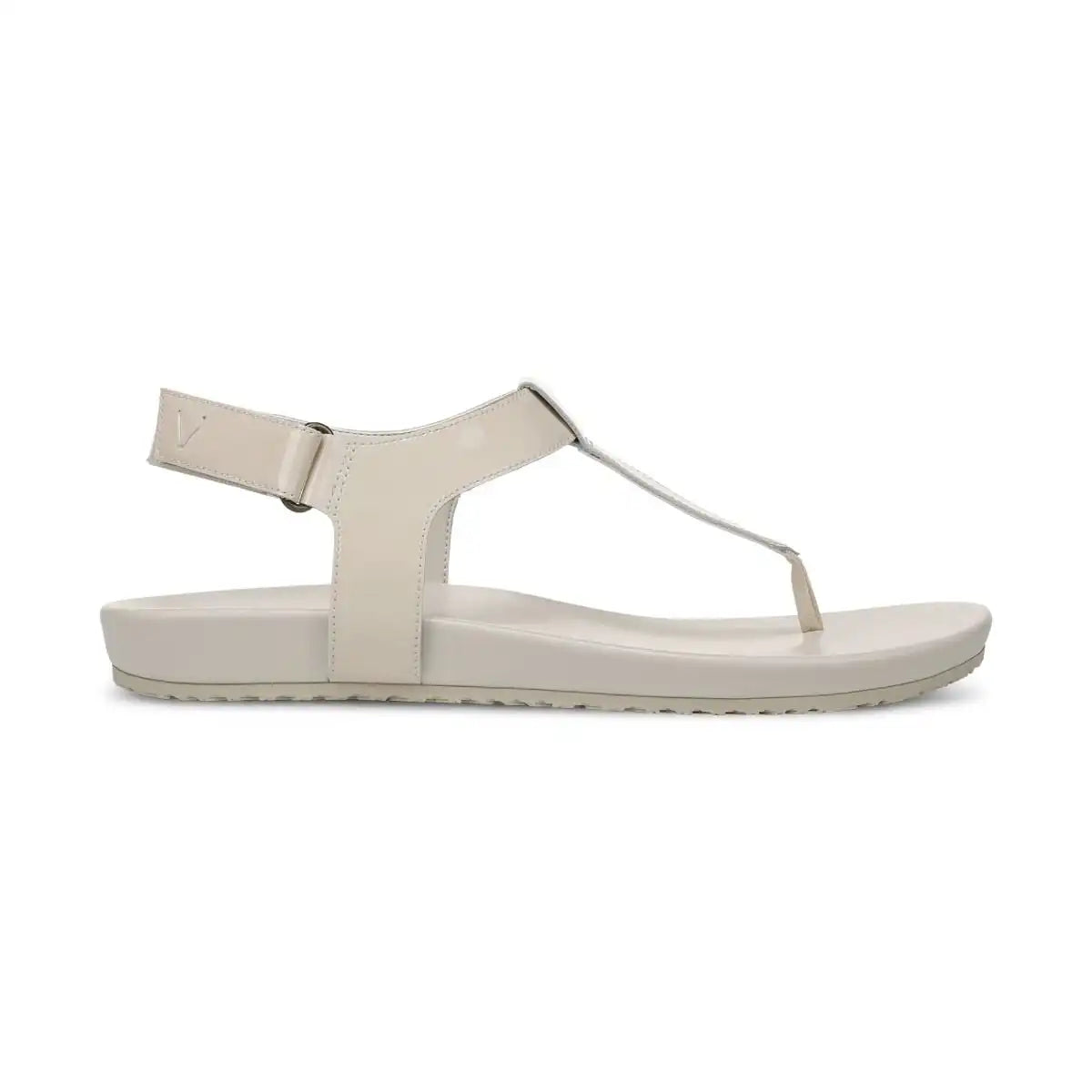 Palisades Toe Post Ankle Strap Sandal Cream Patent