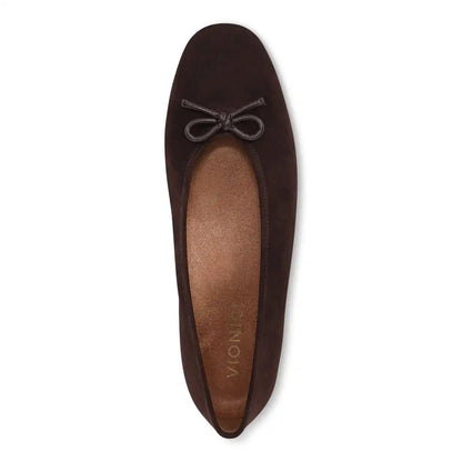 Larissa Wedge Flat Chocolate Ganache Suede