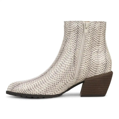 Bianca Ankle Boot Ivory Python Print Leather
