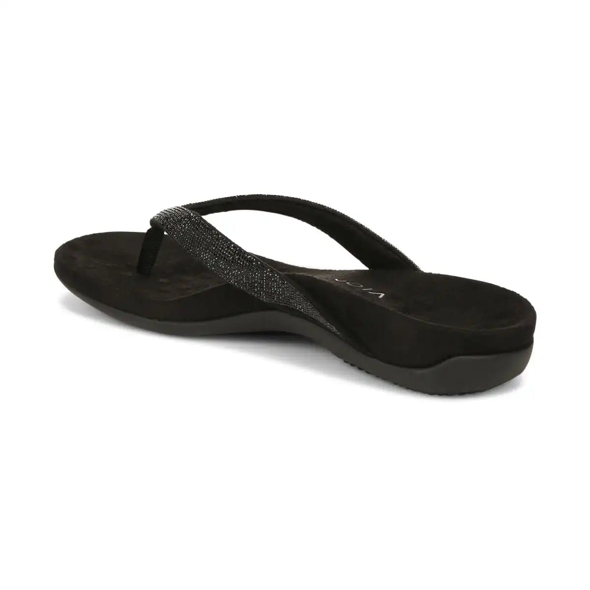 Dillon Shine Toe Post Sandal Black