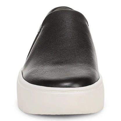 Ellen Platform Slip On Sneaker Black Leather
