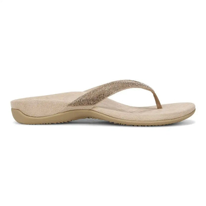Dillon Shine Toe Post Sandal Champagne