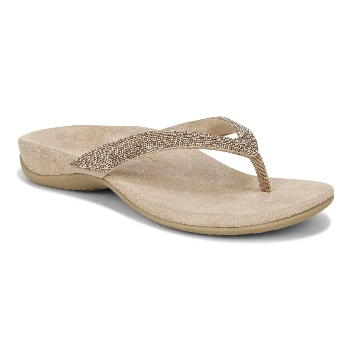 Dillon Shine Toe Post Sandal Champagne