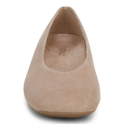 Petra Heeled Ballet Flat Desert Sand Suede