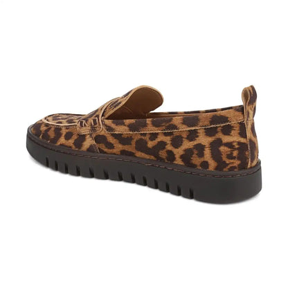 Uptown Loafer Tan Leopard Print Suede