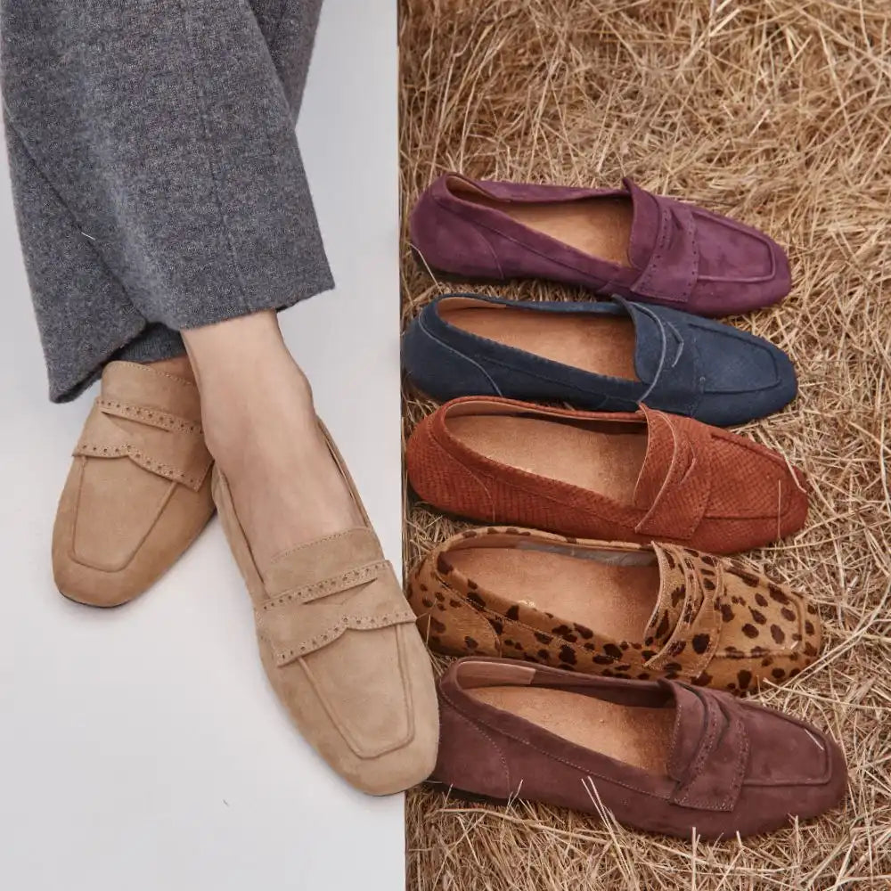 Sadie Loafer Tan Leopard Calf Hair