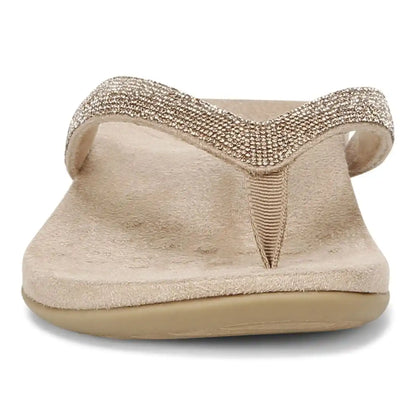 Dillon Shine Toe Post Sandal Champagne