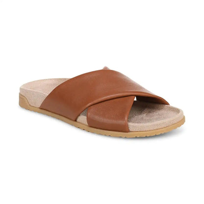 Etna Slide Sandal Tan Leather