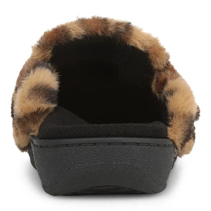 Gemma II Mule Slippers Brown Leopard Print Fur