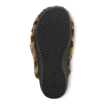Gemma II Mule Slippers Brown Leopard Print Fur