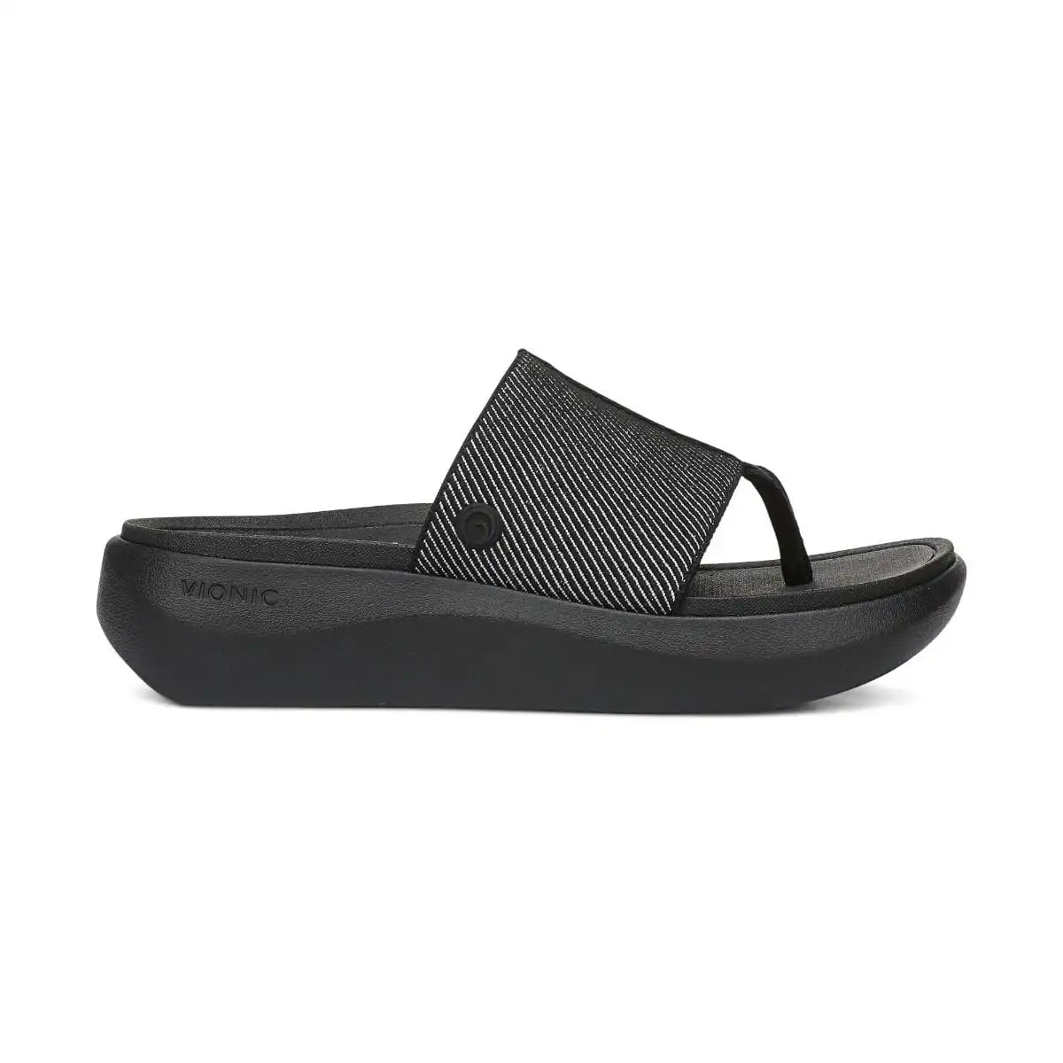 Beach Aqua Platform Toe Post Sandal Black
