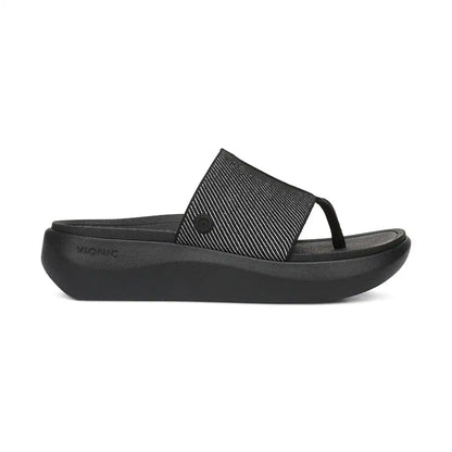 Beach Aqua Platform Toe Post Sandal Black
